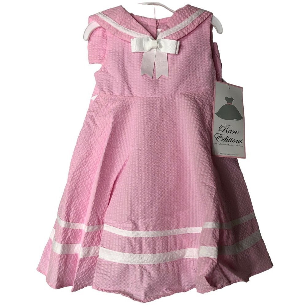 RARE EDITIONS 3 PIECES OUTFIT SAILOR HAT AND DRESS SIZE 12 MOS NWT